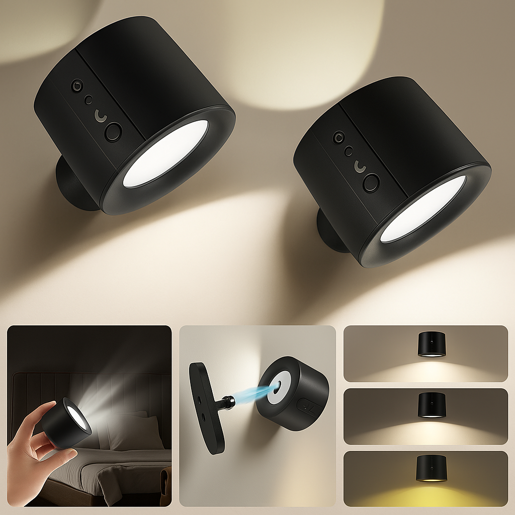 Lámpara de pared LED inalámbrica regulable recargable