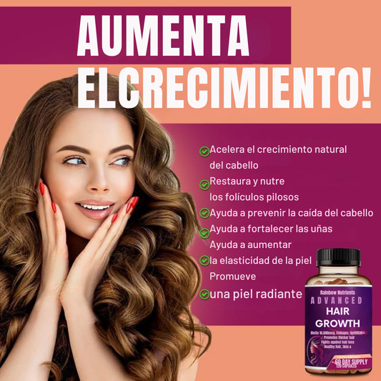 Vitaminas para el crecimiento del cabello | Biotina, colágeno, patentado 60 Capsulas