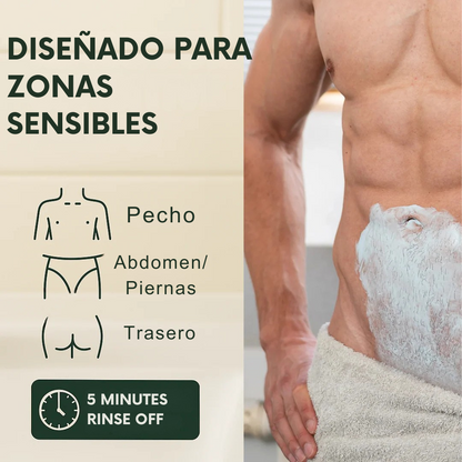 Crema depilatoria, sin cortes, sin quemarte y en 5 minutos