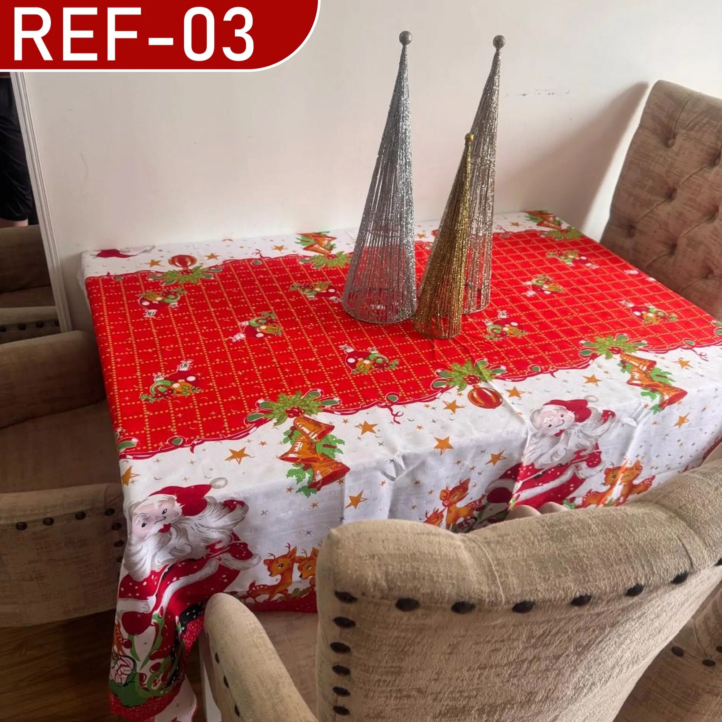 Mantel navideño, mantel resistente a las manchas
