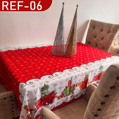 Mantel navideño, mantel resistente a las manchas