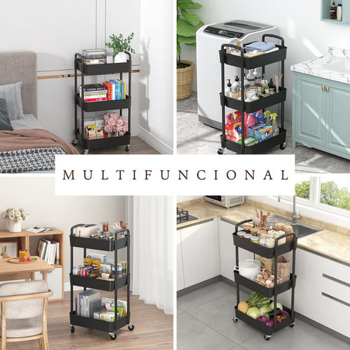 Vtopmart - Carrito Organizador 3 Niveles - Plástico duradero