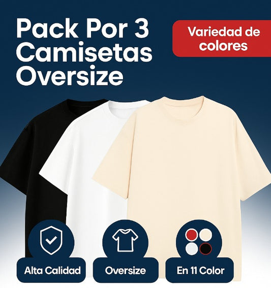 Pack 3 Camisetas Oversize