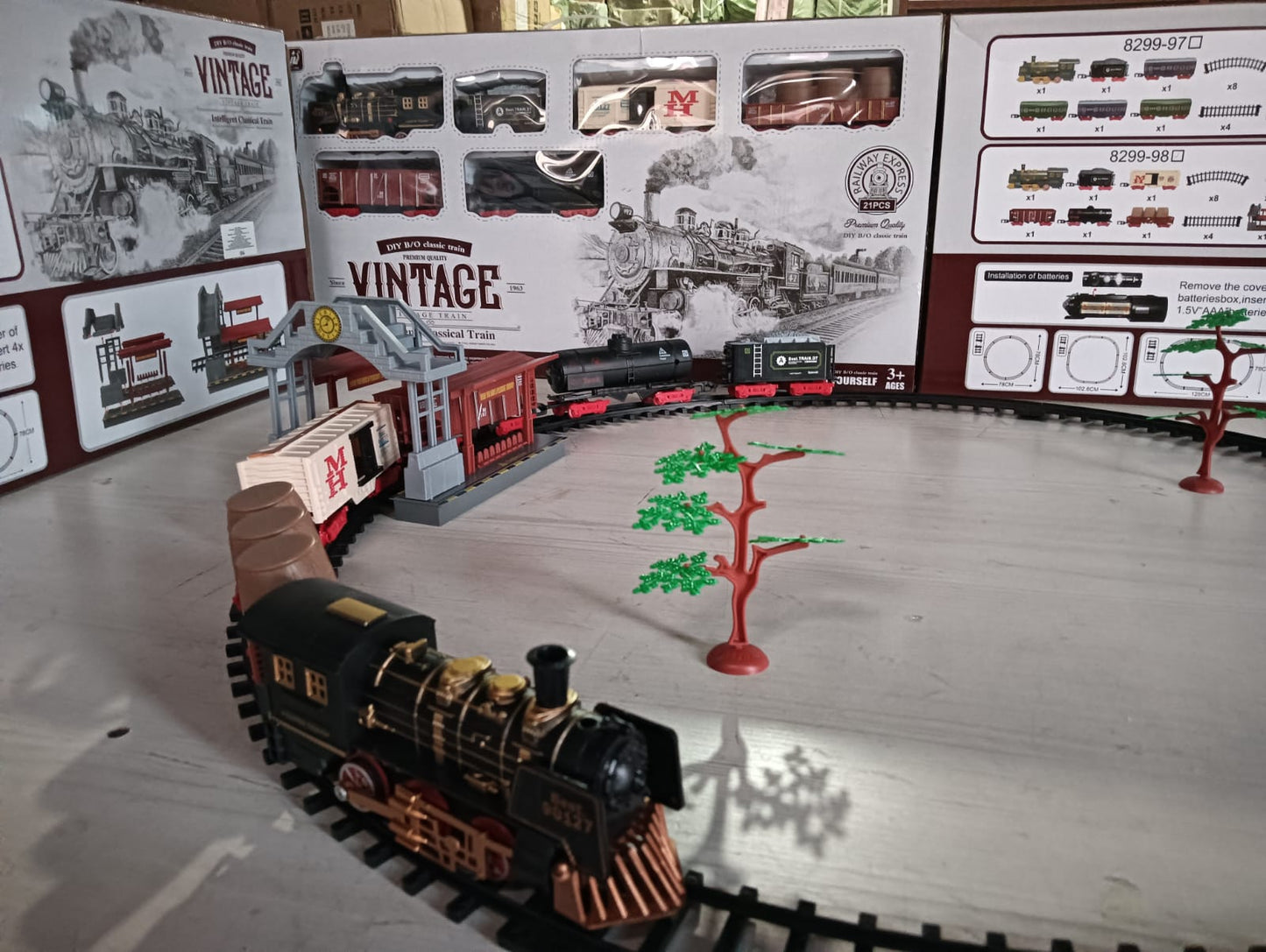 Tren eléctrico para árbol de Navidad con motor 21 piezas