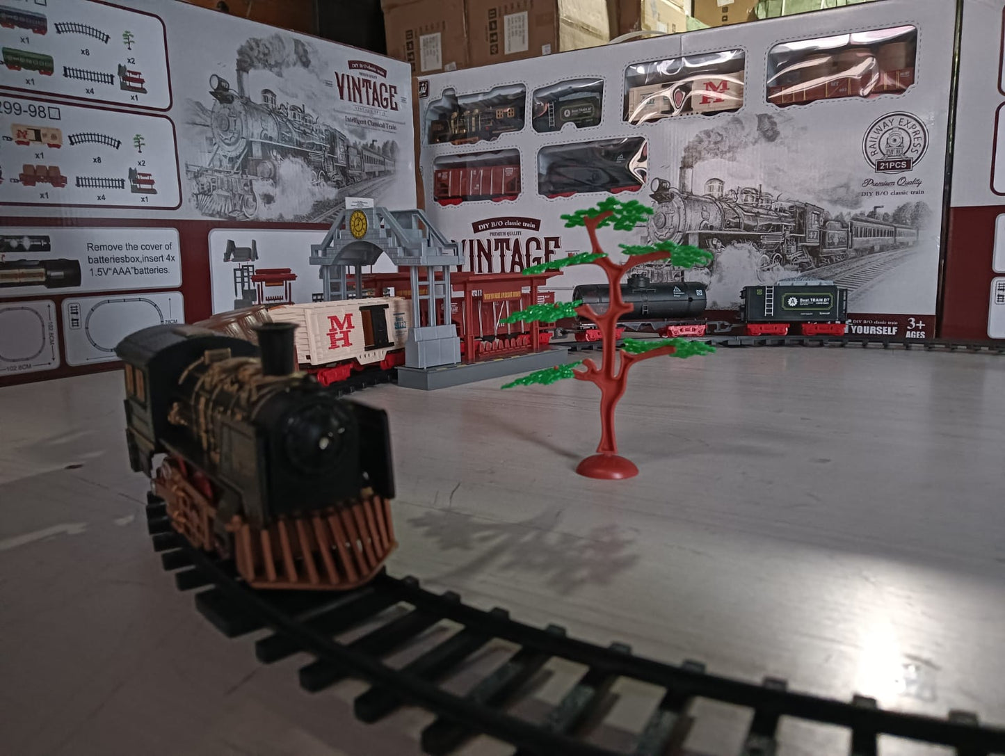Tren eléctrico para árbol de Navidad con motor 21 piezas