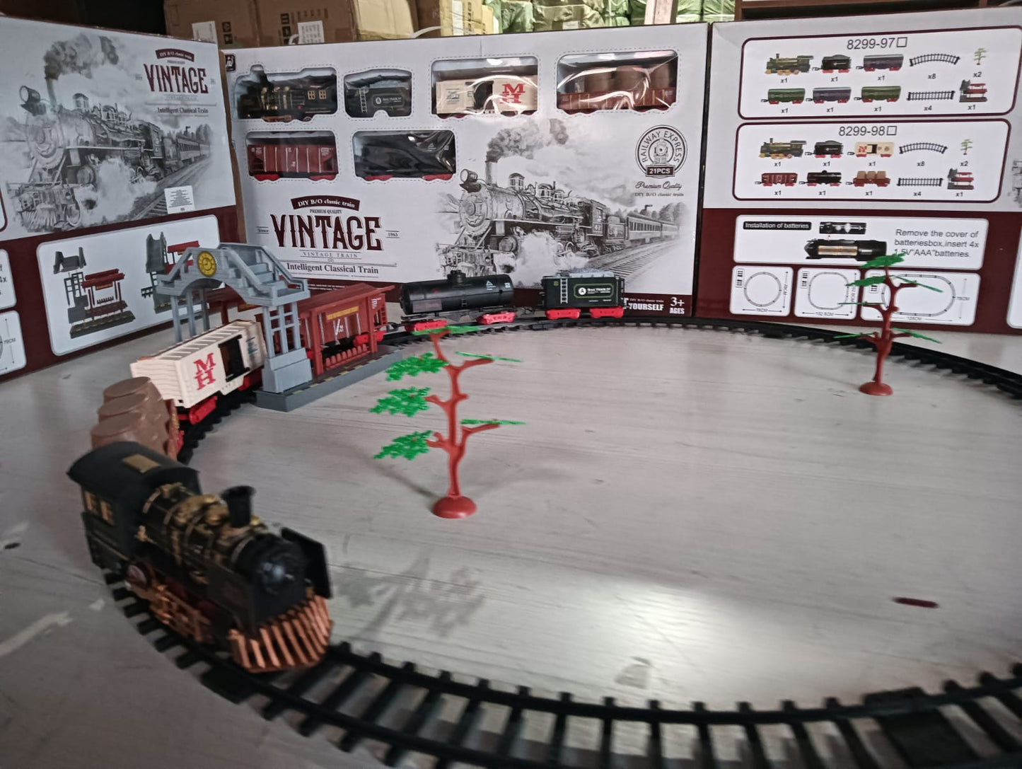 Tren eléctrico para árbol de Navidad con motor 21 piezas