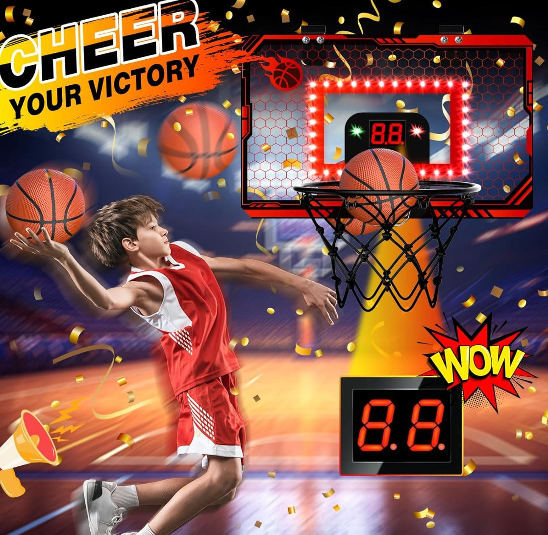 Kit Aro de Baloncesto Electrónico con Luces LED y Marcador Automático