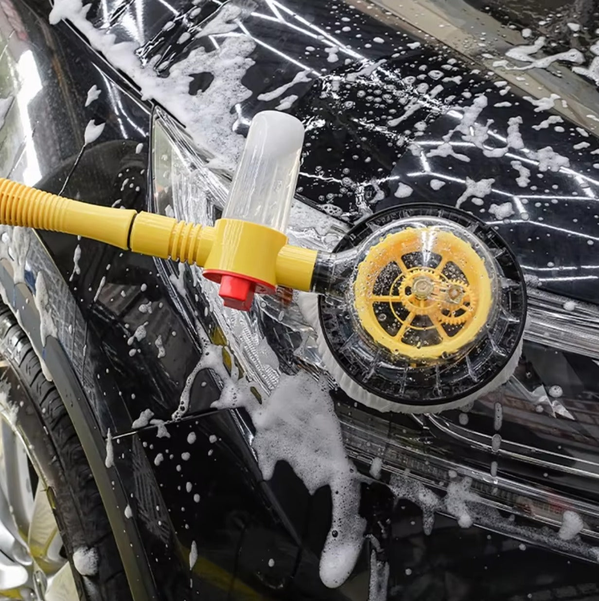 Kit de Cepillo de Lavado de Carros Rotativo 360° - Alta Presión