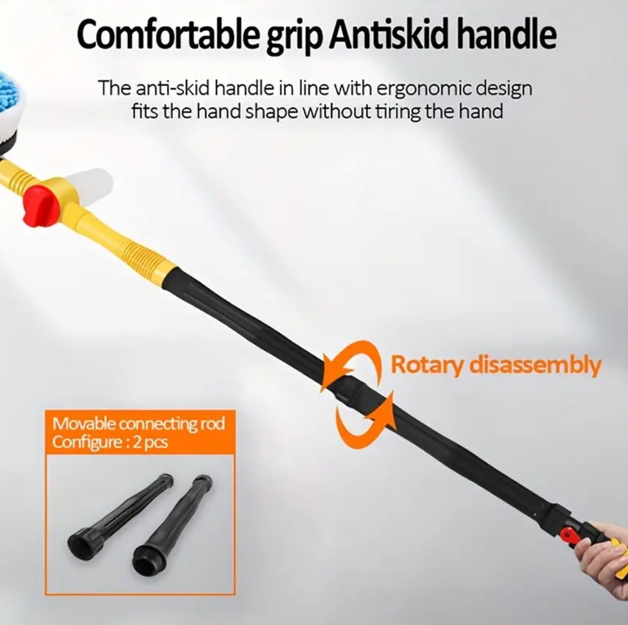 Kit de Cepillo de Lavado de Carros Rotativo 360° - Alta Presión
