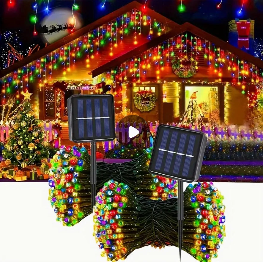 LUCES NAVIDEÑAS- Luces alimentadas por energía solar- 10 METROS