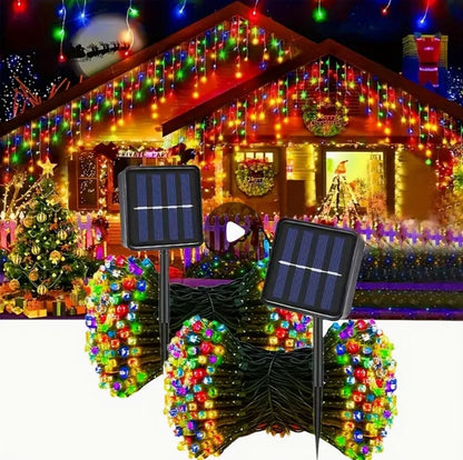 LUCES NAVIDEÑAS- Luces alimentadas por energía solar- 10 METROS