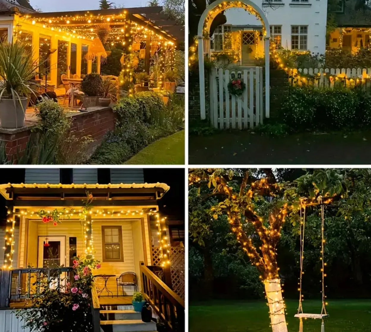 LUCES NAVIDEÑAS- Luces alimentadas por energía solar- 10 METROS