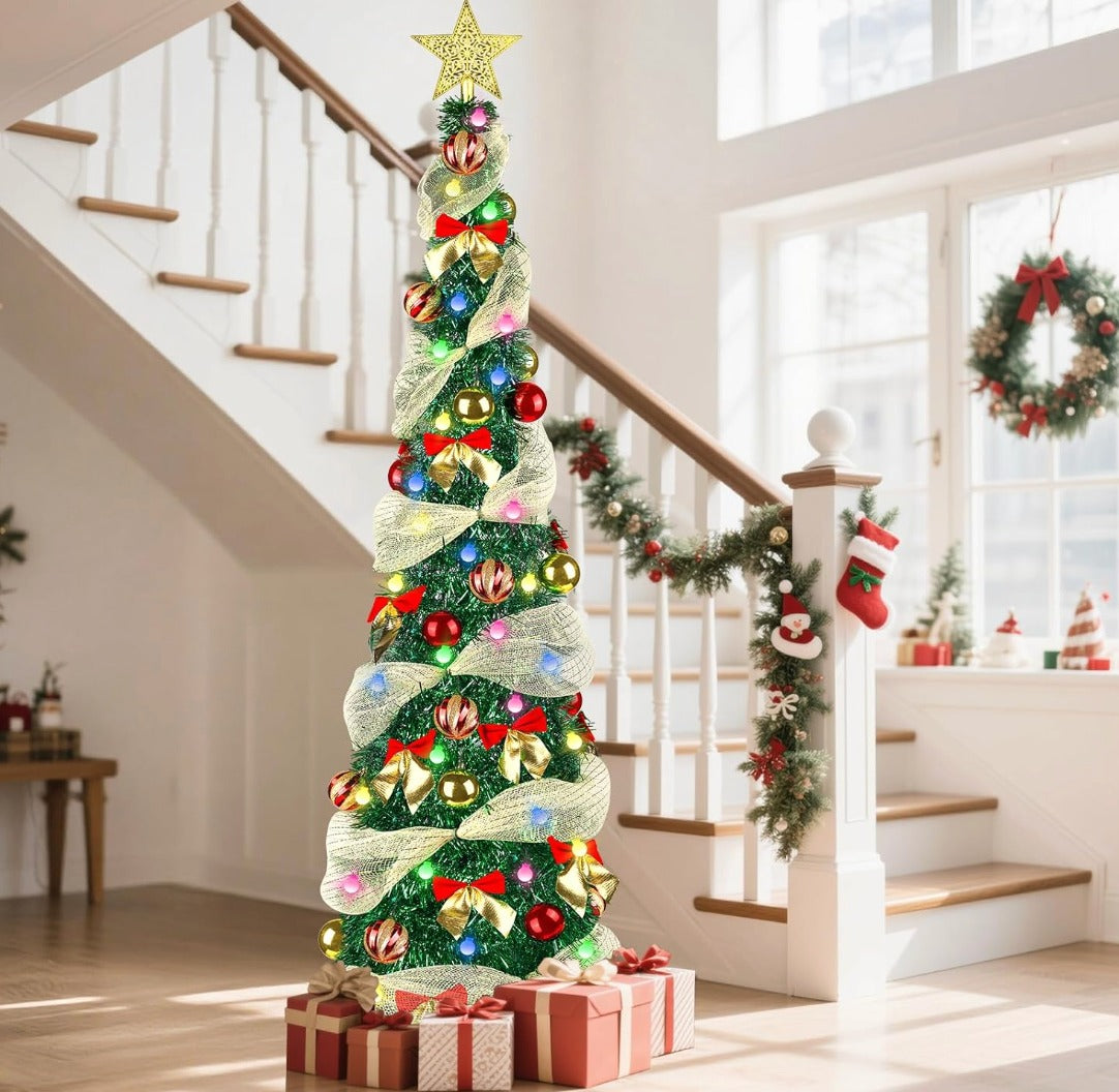 Árbol de Navidad Desplegable 1.5M + Extension de 200 bombillos