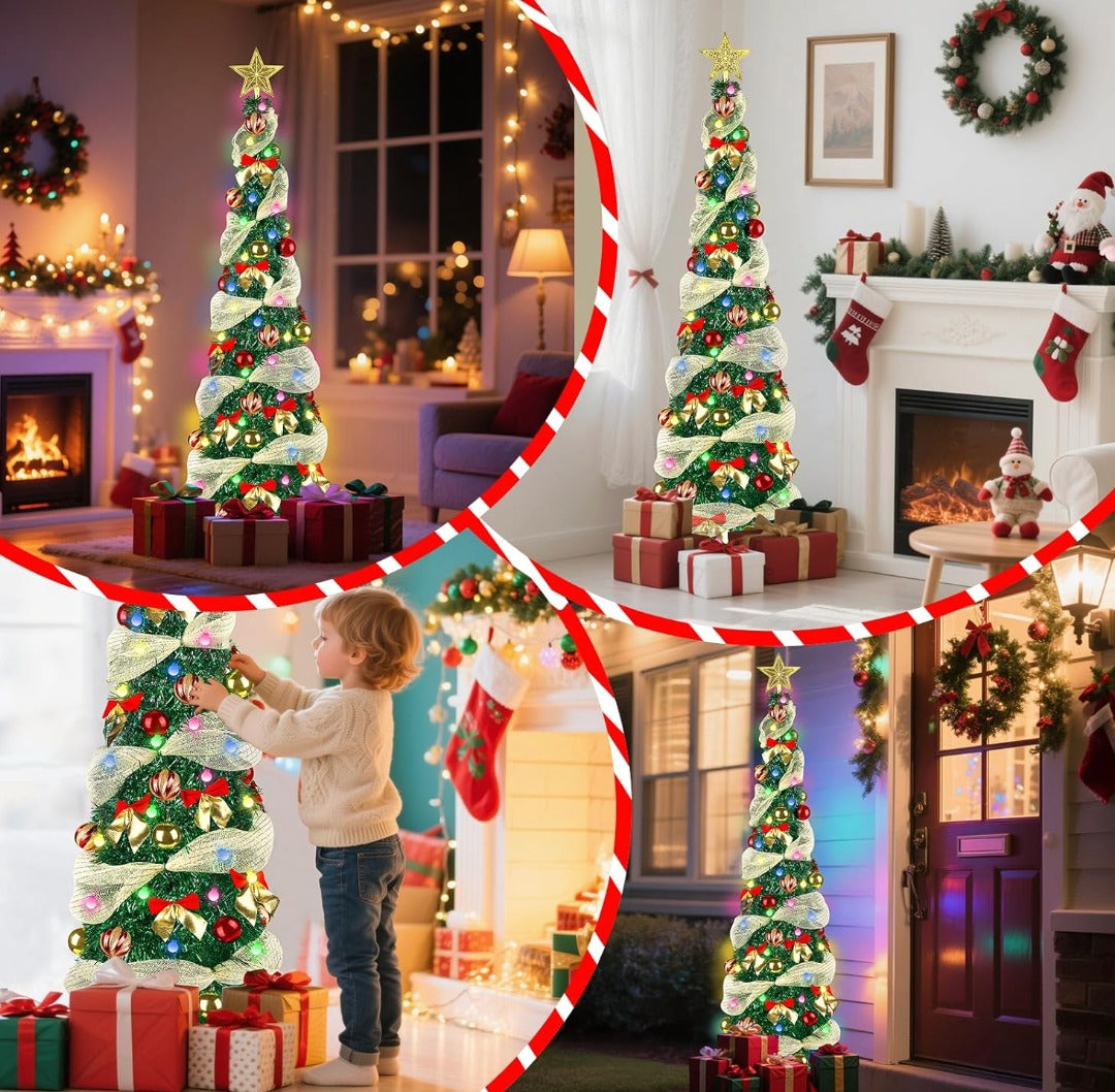 Árbol de Navidad Desplegable 1.5M + Extension de 200 bombillos