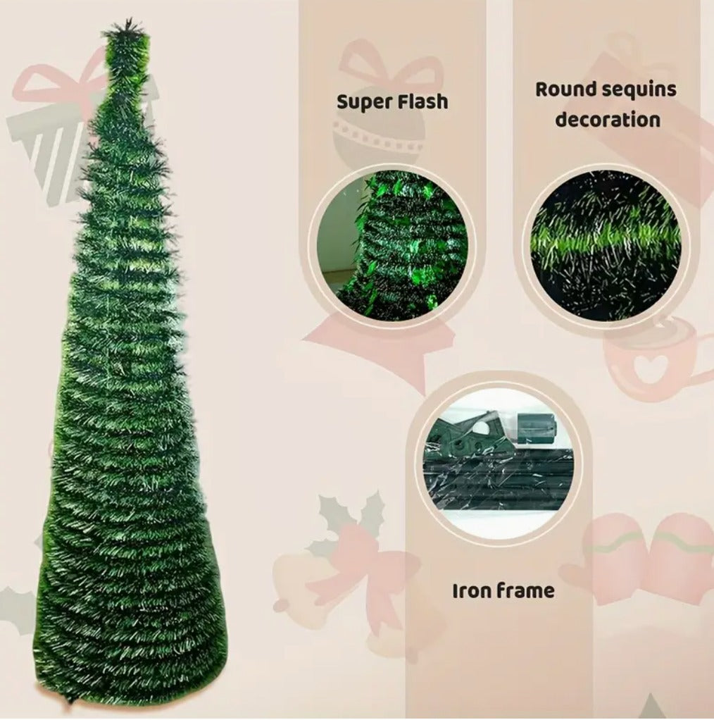 Árbol de Navidad Desplegable 1.5M + Extension de 200 bombillos