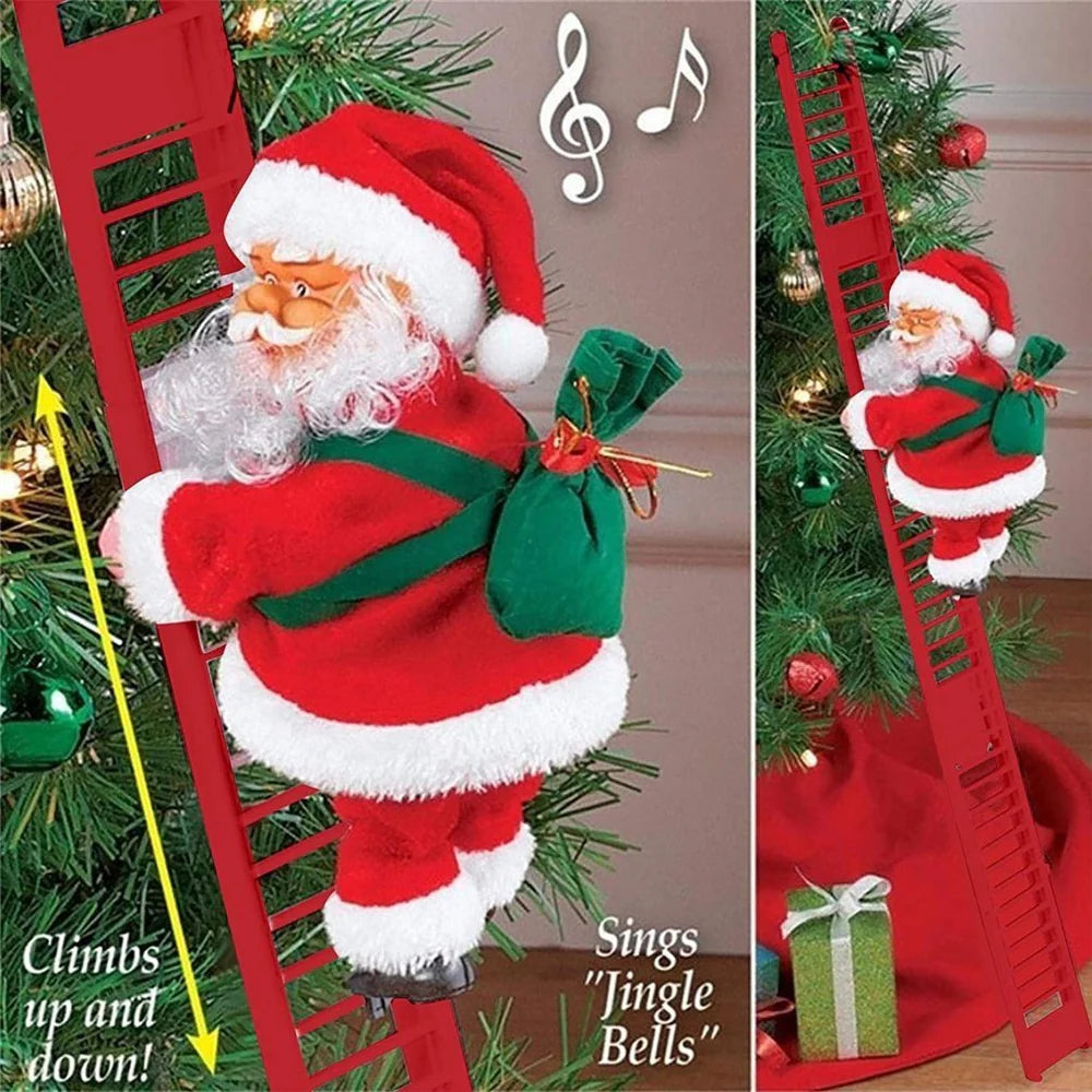 Papá Noel Sube Escalera Decoracion Navideña