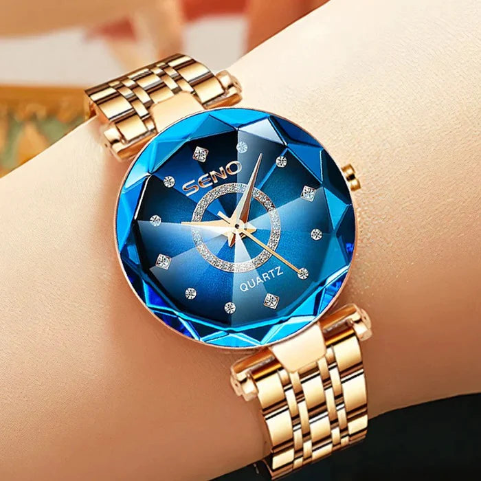 SENO® Reloj Pulsera De Cuarzo Con Diamantes De Lujo Para Dama