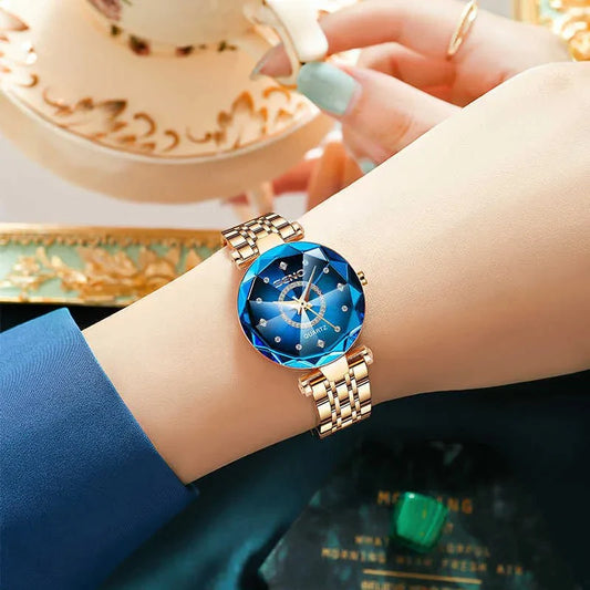 SENO® Reloj Pulsera De Cuarzo Con Diamantes De Lujo Para Dama