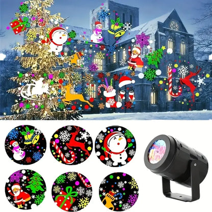 Proyector Navideño Laser De Figuras + 4 Cartuchos con 16 figuras