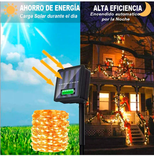 Luces Led De Navidad Solares 300 Leds A Prueba De Agua