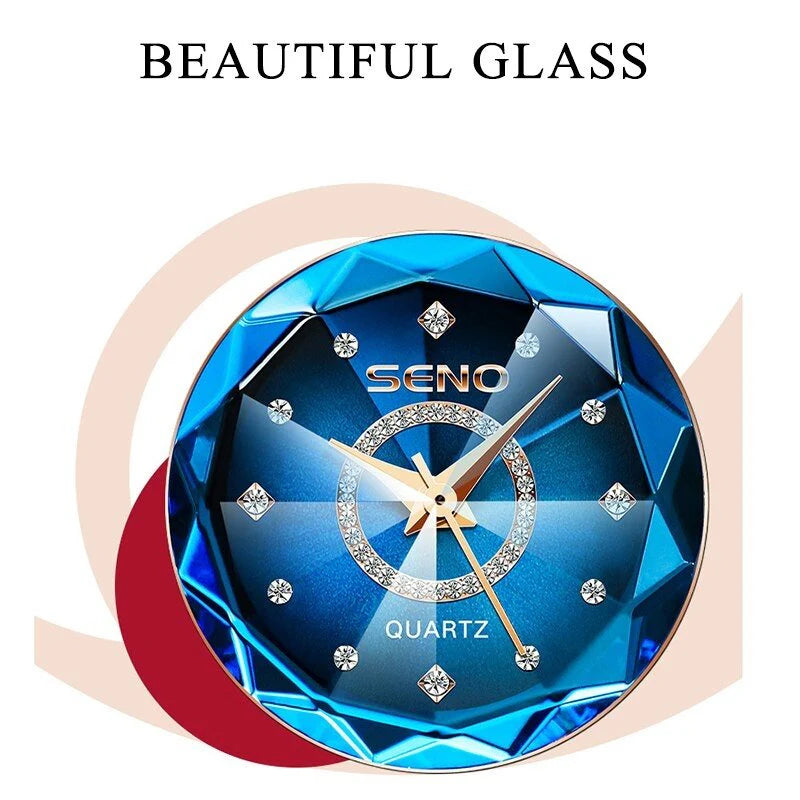 SENO® Reloj Pulsera De Cuarzo Con Diamantes De Lujo Para Dama