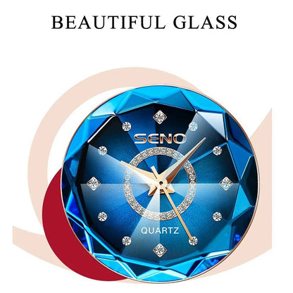 SENO® Reloj Pulsera De Cuarzo Con Diamantes De Lujo Para Dama