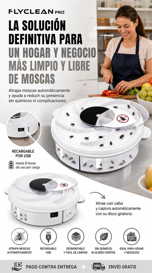 FlyClean Pro – Atrapa Moscas Automático USB