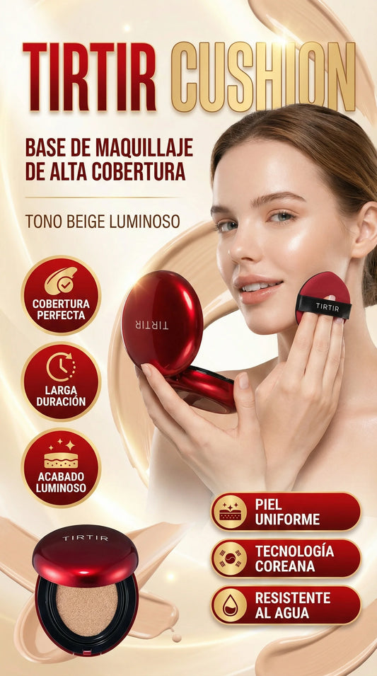 Base de maquillaje iluminadora Brightening Cushion - Protección solar y maquillaje de larga duración
