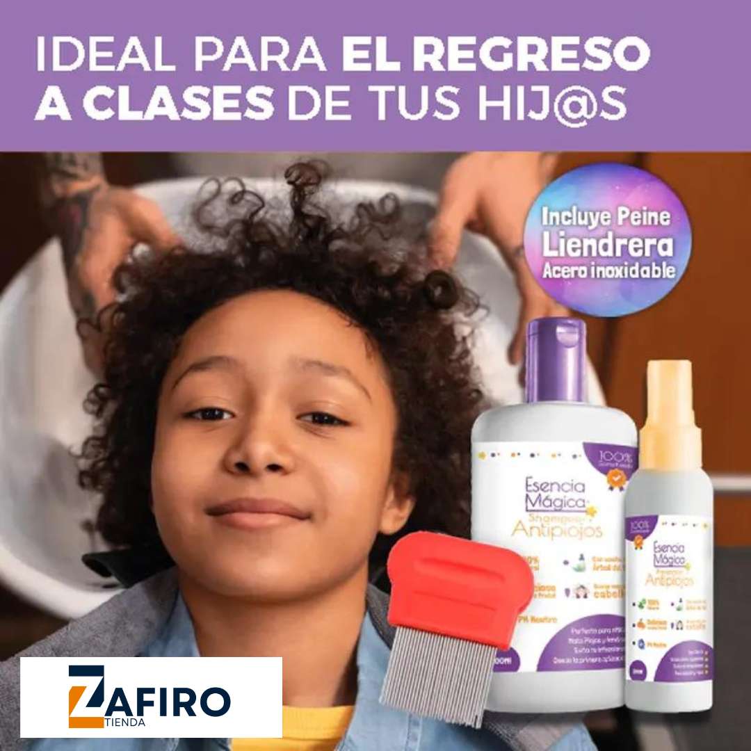 KIT TRATAMIENTO ANTI-PIOJOS (Shampoo y Repelente) + PEINE DE OBSEQUIO