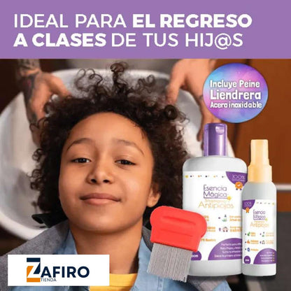 KIT TRATAMIENTO ANTI-PIOJOS (Shampoo y Repelente) + PEINE DE OBSEQUIO